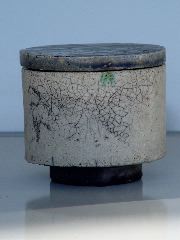 raku jar with lid